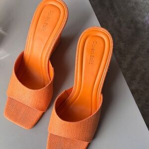 Open Edit Women's Orange Mules
